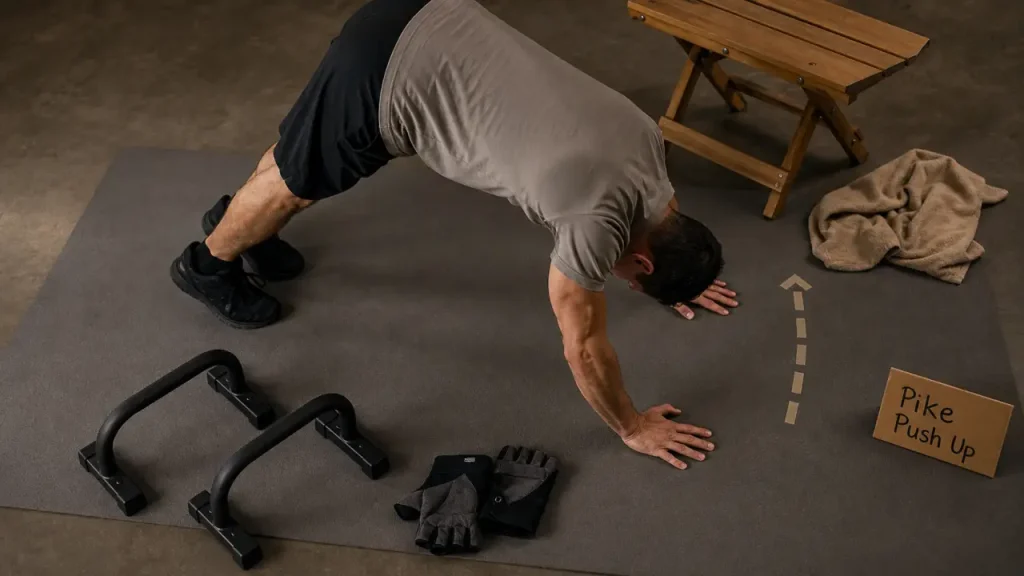 Pike push up pour muscler les épaules sans matériel