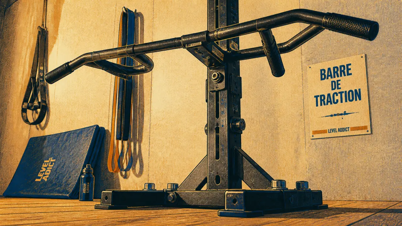 Barre de traction stable sur pied dans un home gym