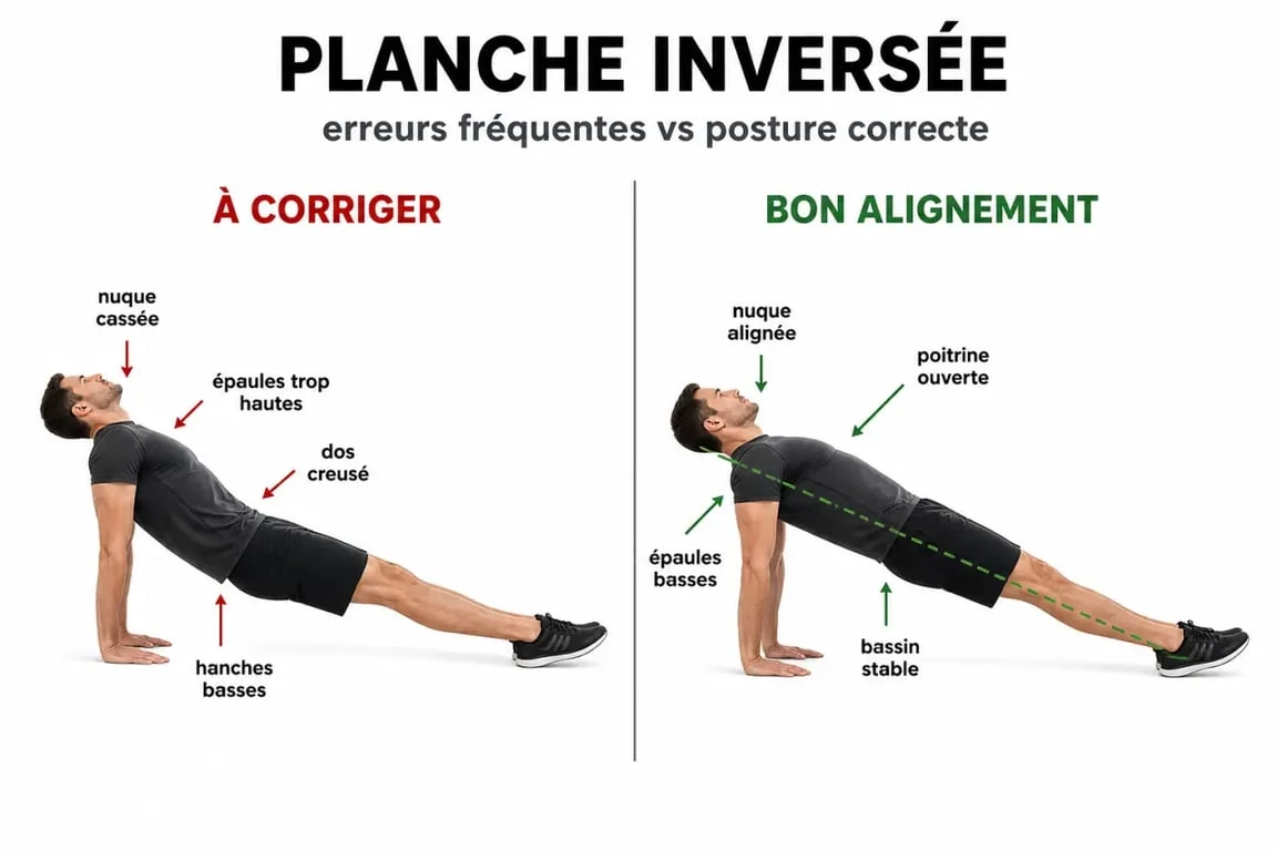 Planche inversée : erreurs fréquentes et bonne posture à retenir