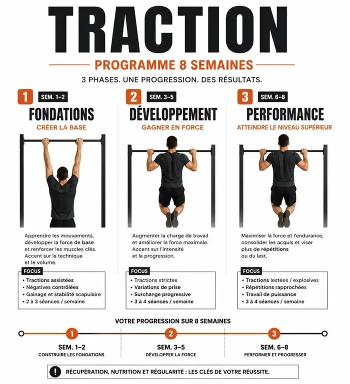 Programme d'entraînement traction sur 8 semaines