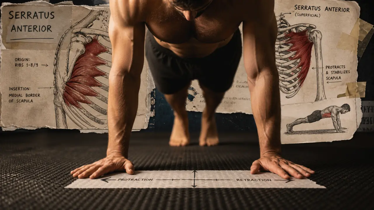 Pompe scapulaire en planche haute, épaules stabilisées