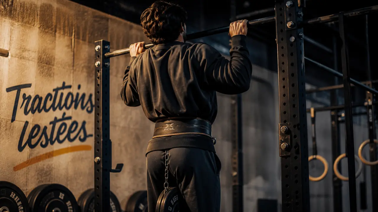 Tractions lestées : 8 à 10 tractions strictes