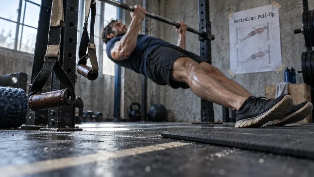Australian pull up : traction australienne en salle