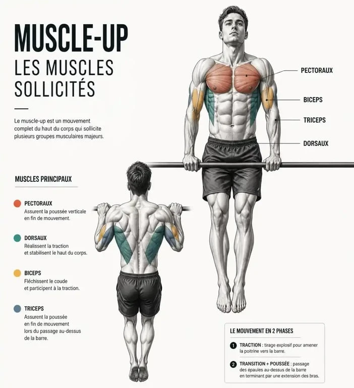 Anatomie des muscles sollicités lors d'un muscle-up