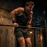 muscleup strict sur barre fixe en salle crossfit