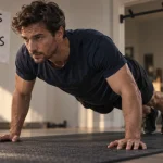 Musculation au poids du corps : homme en pompe au sol