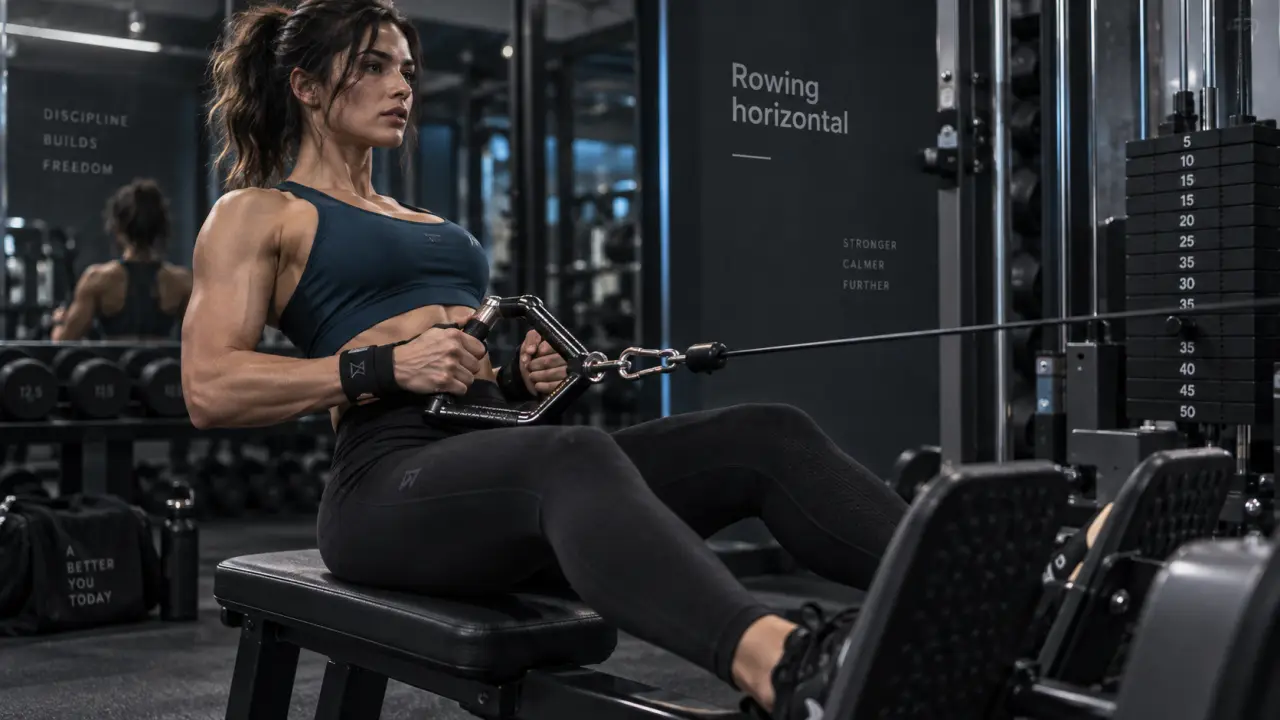 Rowing horizontal : tirage poulie basse pour épaissir le dos, sans biceps