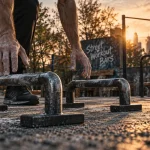 Street workout bars : parallettes en métal brossé pour mobilité et stabilité