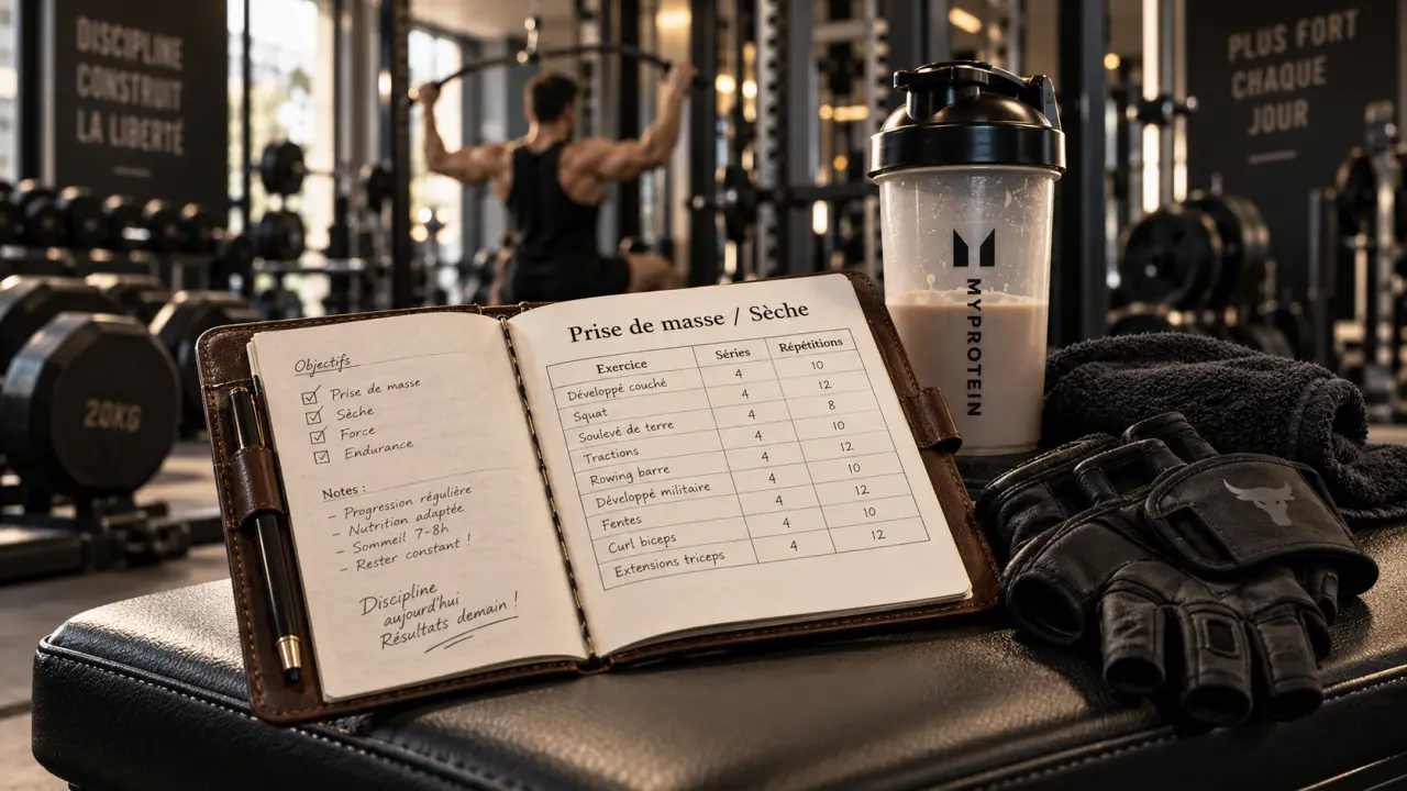 Body building : progression vs épuisement sur carnet de suivi