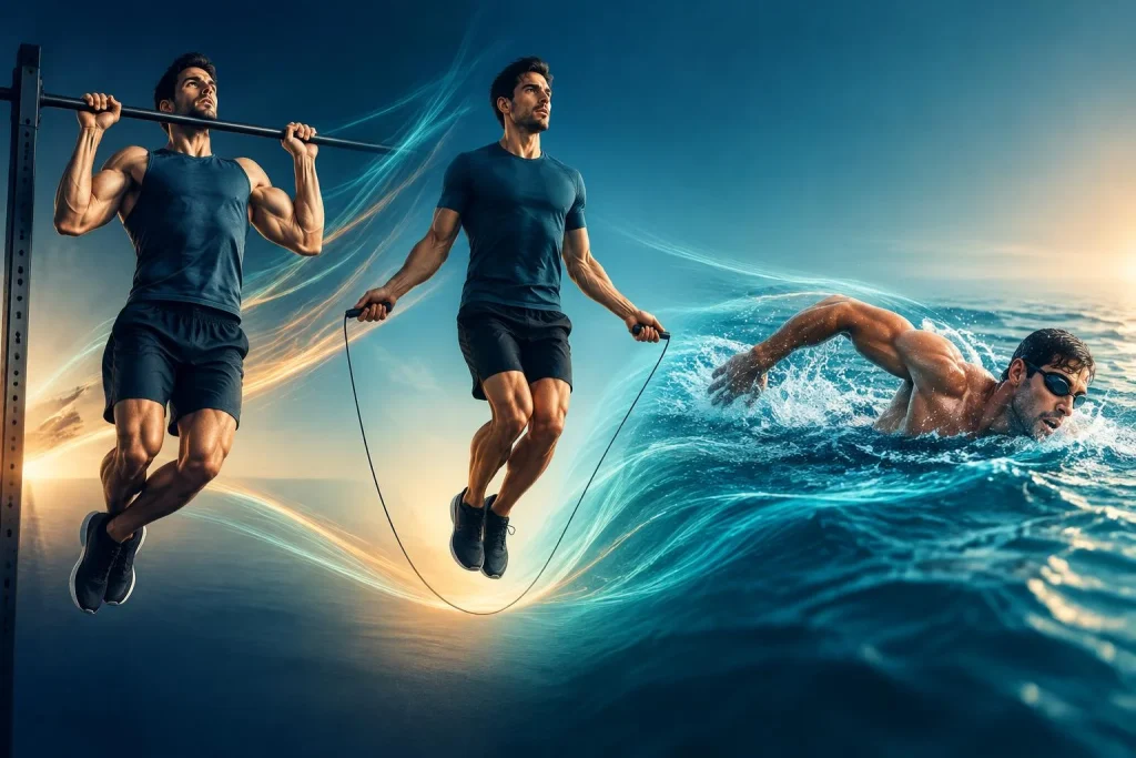 Course, corde ou natation : le cardio pour la callisthénie