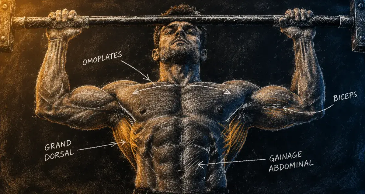 Muscle tractions : dos et prise sur barre fixe