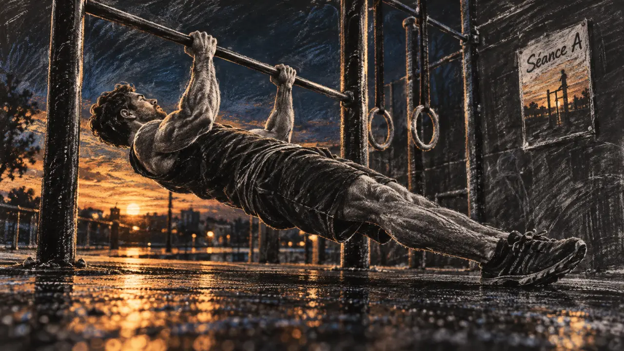 Program street workout : Séance A, traction australienne