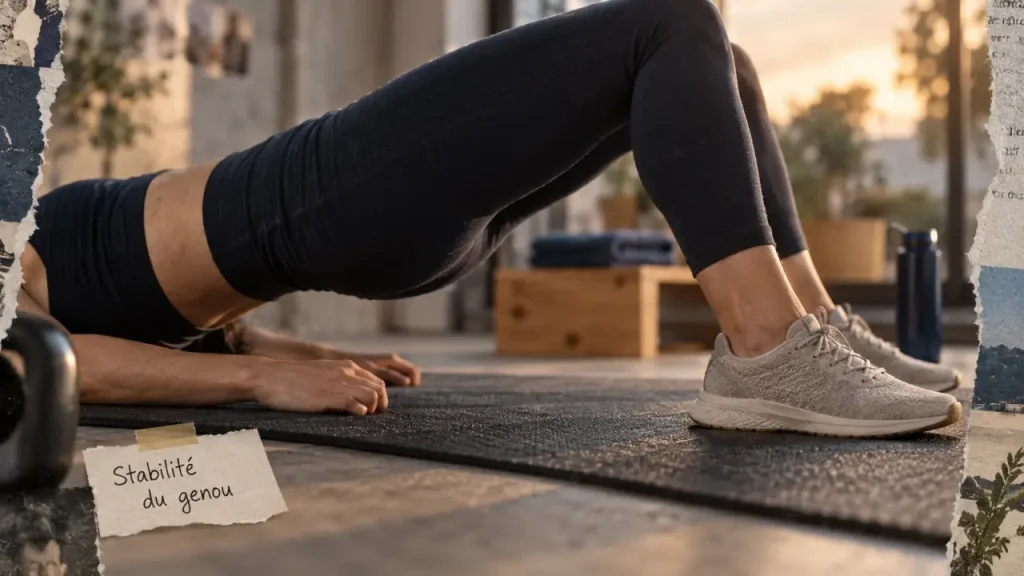 Renforcement musculaire genou : pont fessier pour stabiliser l’appui