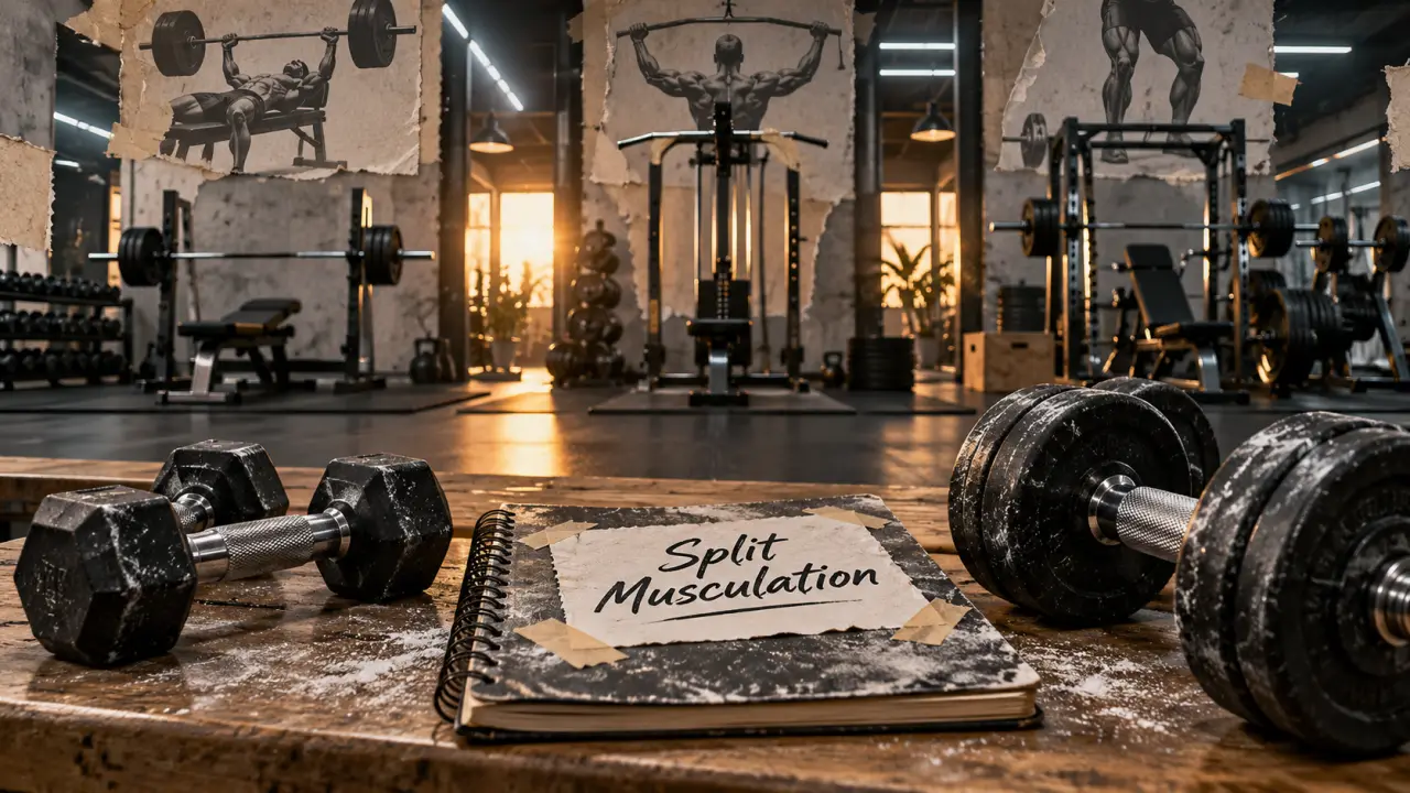 Split musculation avec haltères en salle de sport